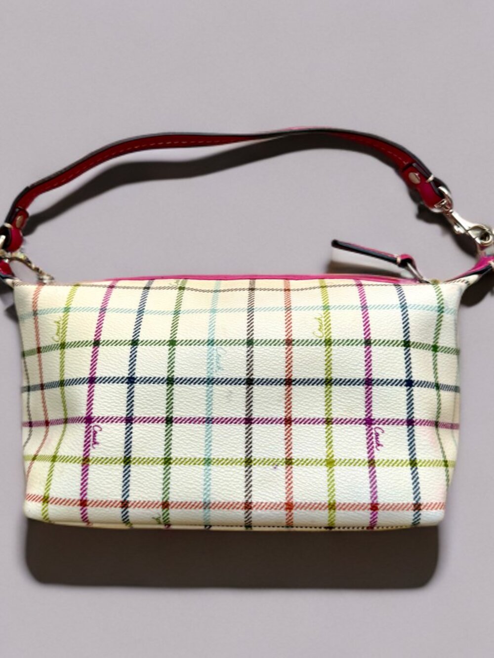 Coach Coated Canvas Heritage Stripe Tattersall Mini Hobo Bag - Picture 2 of 12
